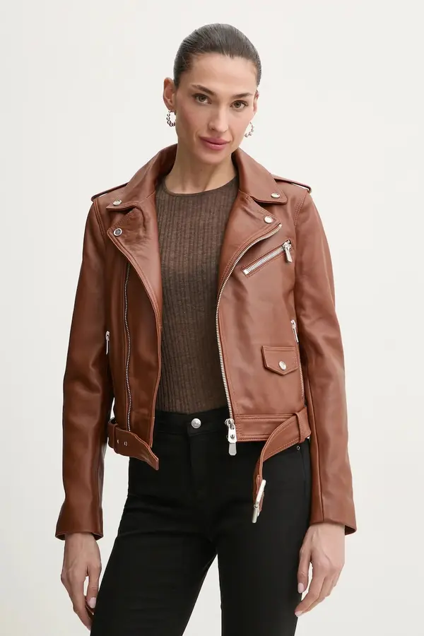 Pinko Usnjena biker jakna Pinko