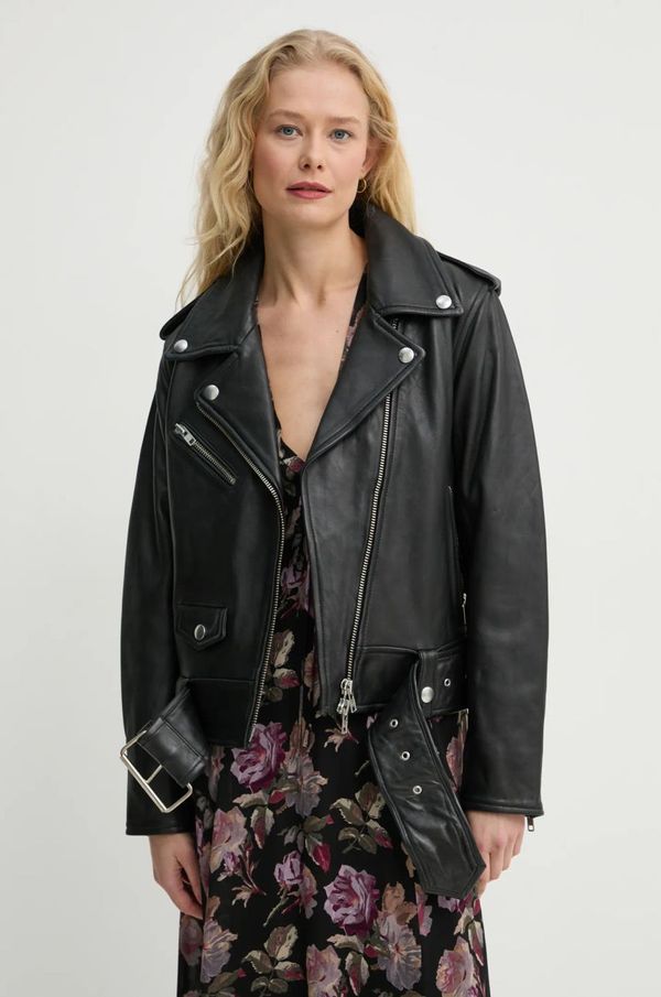 Stand Studio Usnjena biker jakna Stand Studio ICON Biker Jacket ženska, črna barva, 61792-7030