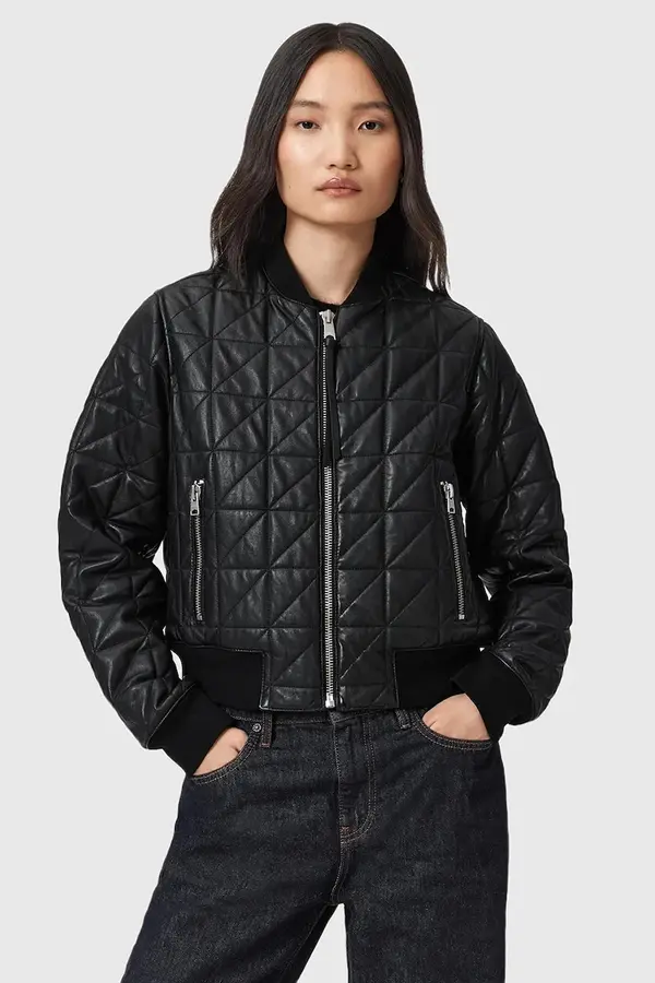 AllSaints Usnjena bomber jakna AllSaints CARLY
