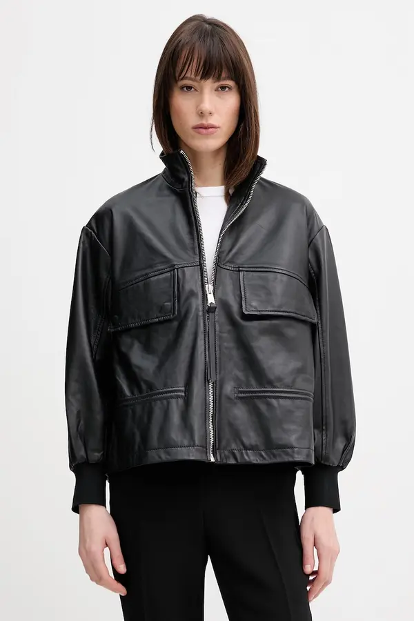 AllSaints Usnjena bomber jakna AllSaints FLOR