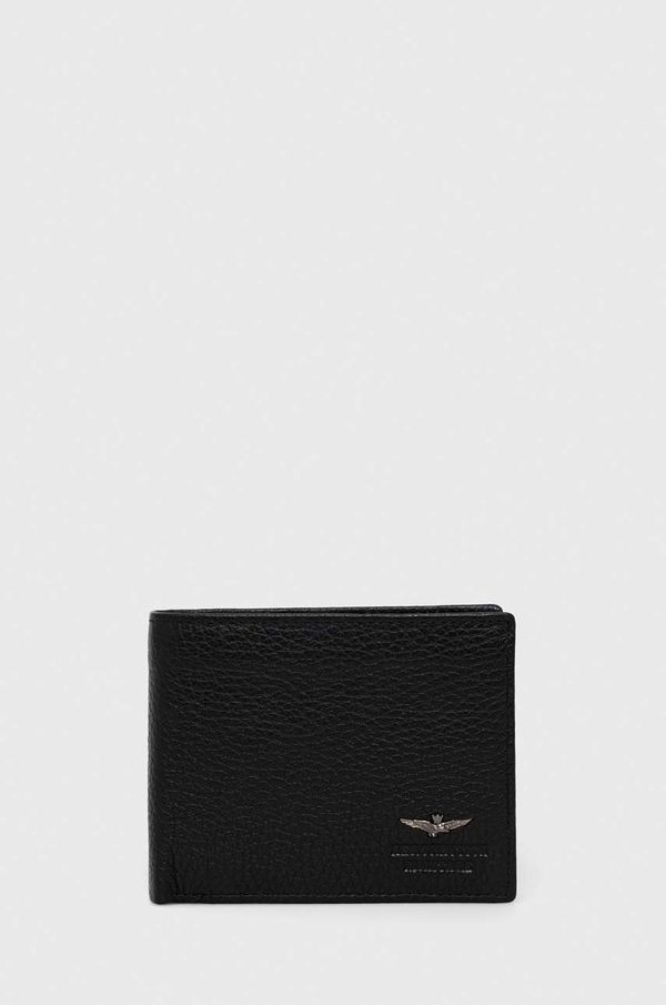 Aeronautica Militare Usnjena denarnica Aeronautica Militare moški, črna barva