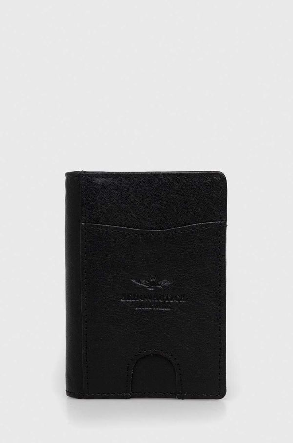 Aeronautica Militare Usnjena denarnica Aeronautica Militare moški, črna barva