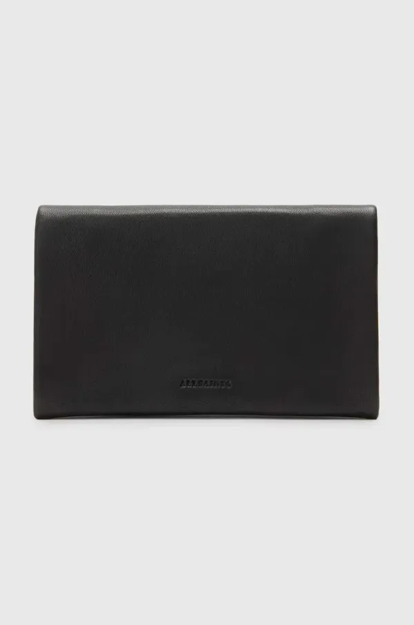 AllSaints Usnjena denarnica AllSaints HARLUNA ženska, črna barva, W375XC