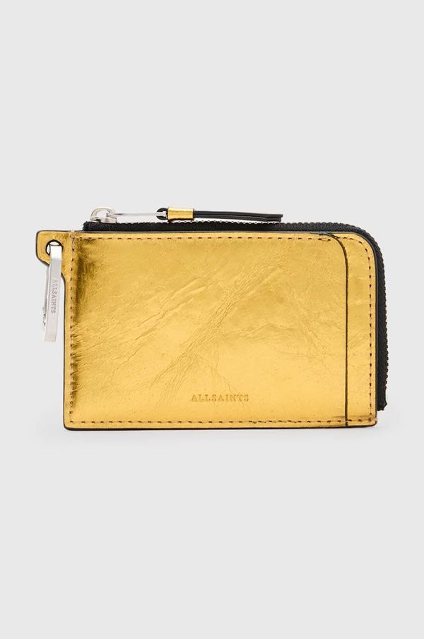 AllSaints Usnjena denarnica AllSaints REMY WALLET ženska, zlata barva, W017XZ