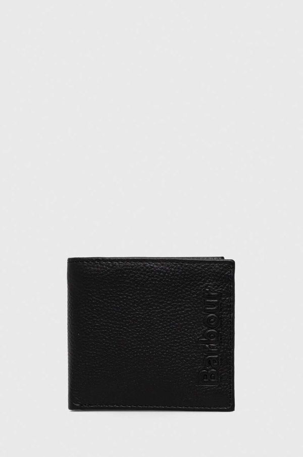 Barbour Usnjena denarnica Barbour moški, črna barva