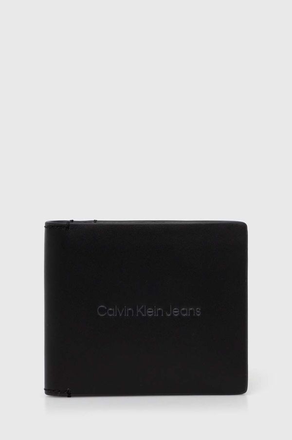 Calvin Klein Jeans Usnjena denarnica Calvin Klein Jeans ženska, črna barva, K50K512059