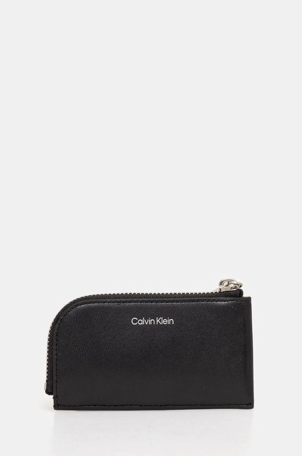 Calvin Klein Usnjena denarnica Calvin Klein moška, črna barva, K50K512677