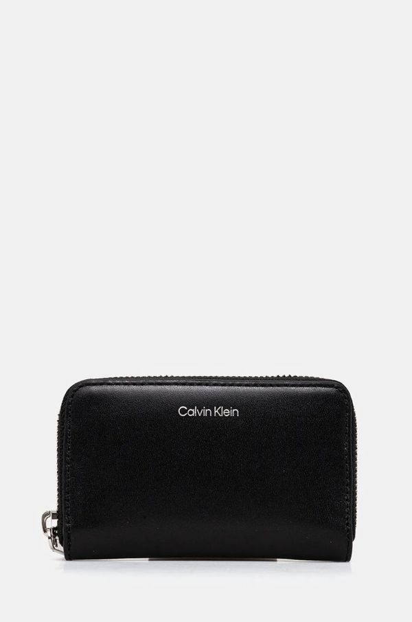 Calvin Klein Usnjena denarnica Calvin Klein moška, črna barva, K50K512705