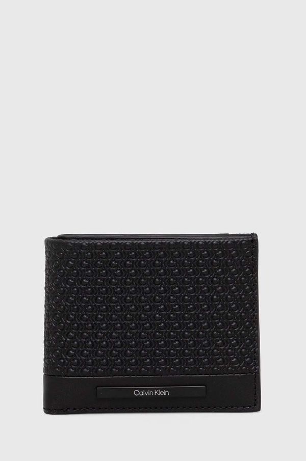 Calvin Klein Usnjena denarnica Calvin Klein moški, črna barva