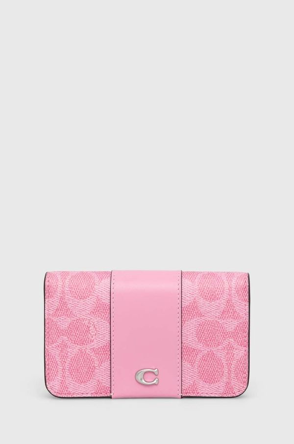 Coach Usnjena denarnica Coach ženski, roza barva