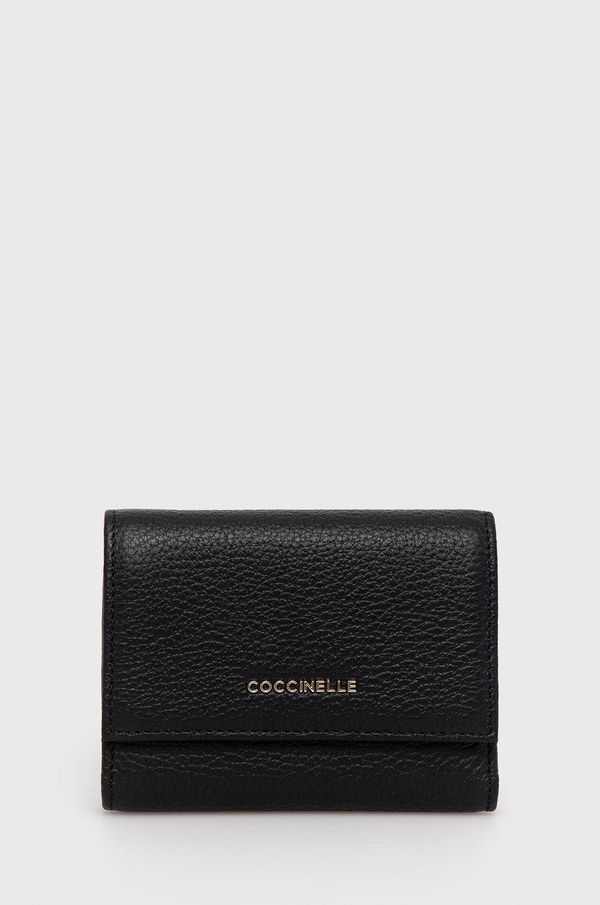 Coccinelle Usnjena denarnica Coccinelle ženska, črna barva