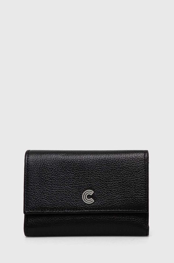 Coccinelle Usnjena denarnica Coccinelle ženski, črna barva