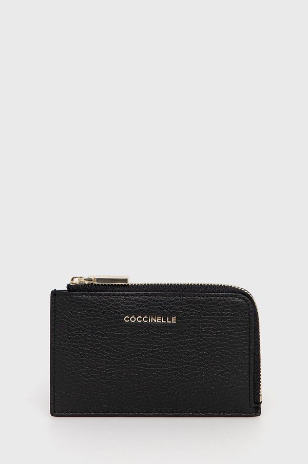 Coccinelle Usnjena denarnica Coccinelle ženski, črna barva