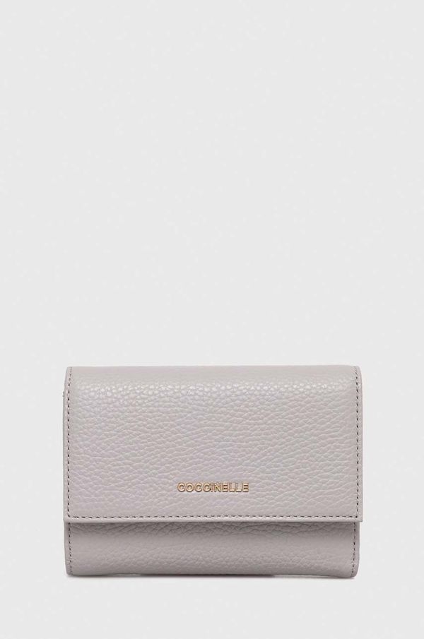Coccinelle Usnjena denarnica Coccinelle ženski, siva barva