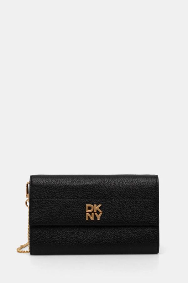 DKNY Usnjena denarnica Dkny ženska, črna barva, R445AI72