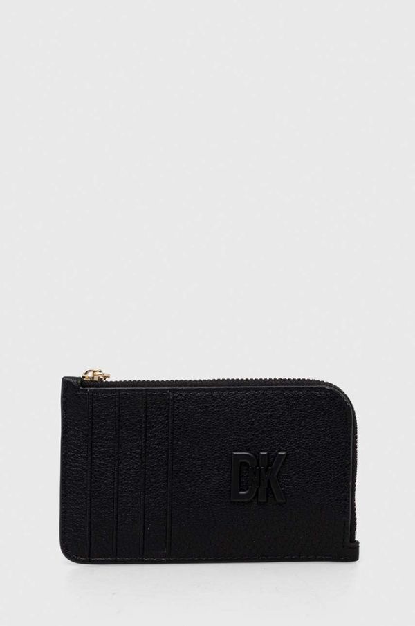 DKNY Usnjena denarnica Dkny ženski, črna barva