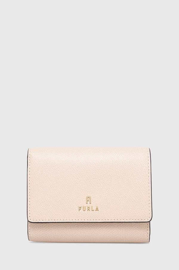 Furla Usnjena denarnica Furla Camelia ženski, bež barva