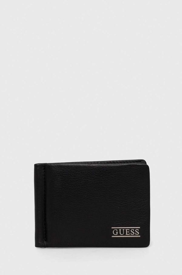 Guess Usnjena denarnica Guess moški, črna barva