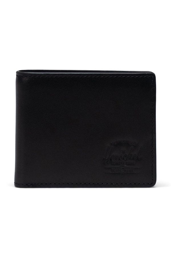 Herschel Usnjena denarnica Herschel črna barva