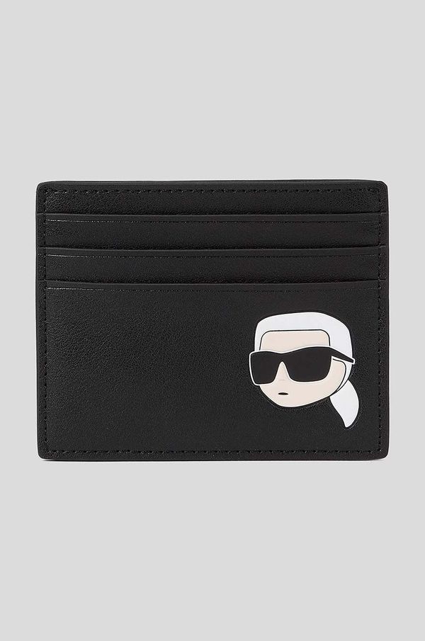 Karl Lagerfeld Usnjena denarnica Karl Lagerfeld črna barva