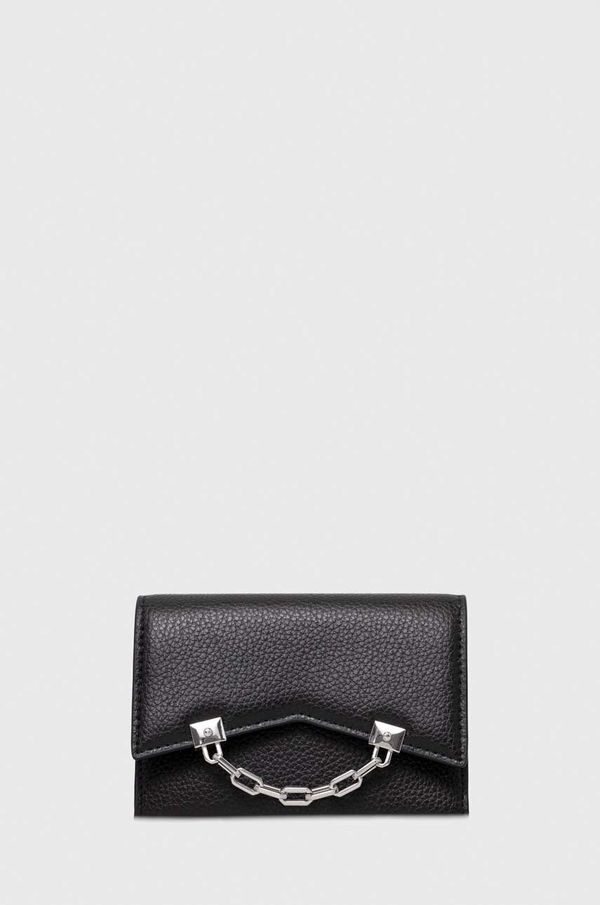 Karl Lagerfeld Usnjena denarnica Karl Lagerfeld ženski, črna barva