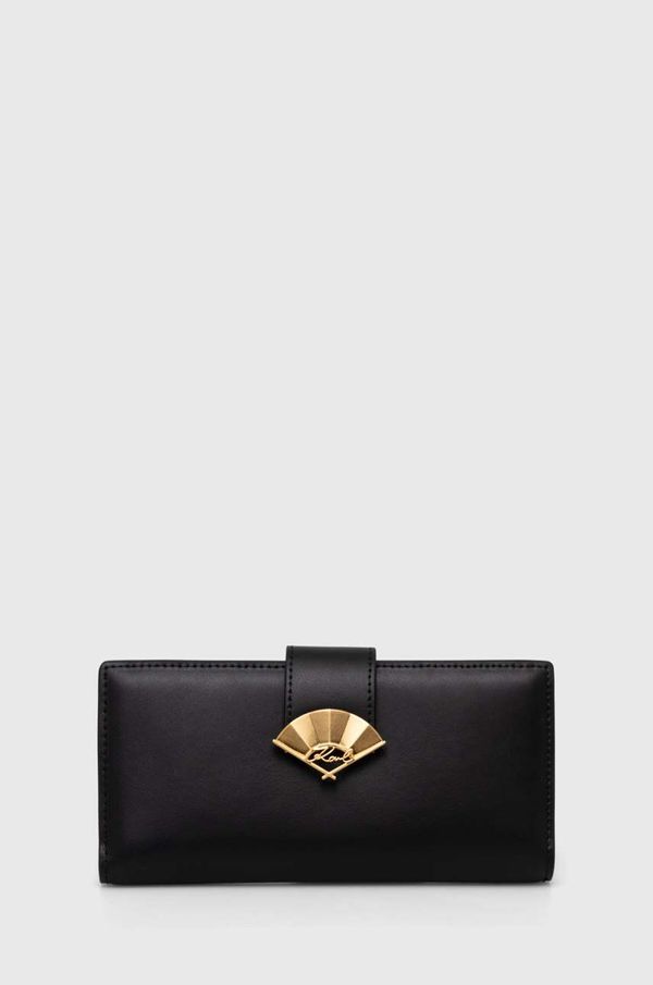 Karl Lagerfeld Usnjena denarnica Karl Lagerfeld ženski, črna barva