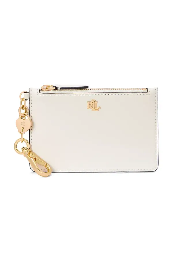 Lauren Ralph Lauren Usnjena denarnica Lauren Ralph Lauren ženska, bela barva, 432962368