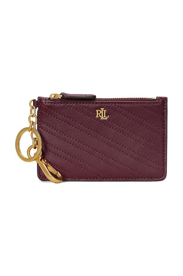 Lauren Ralph Lauren Usnjena denarnica Lauren Ralph Lauren ženska, bordo barva, 432951706