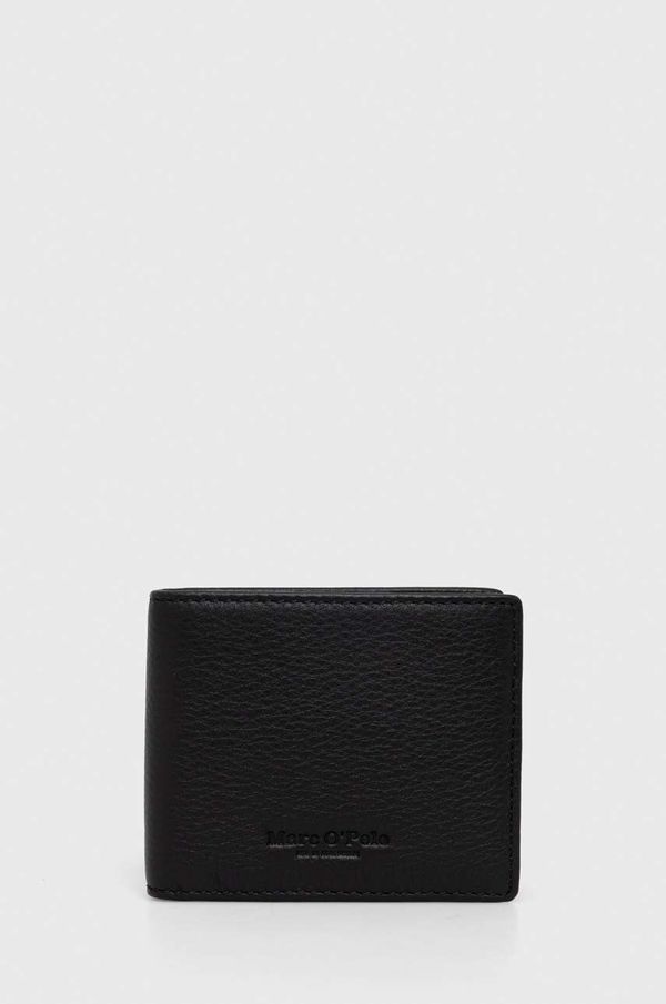 Marc O'Polo Usnjena denarnica Marc O'Polo moški, črna barva