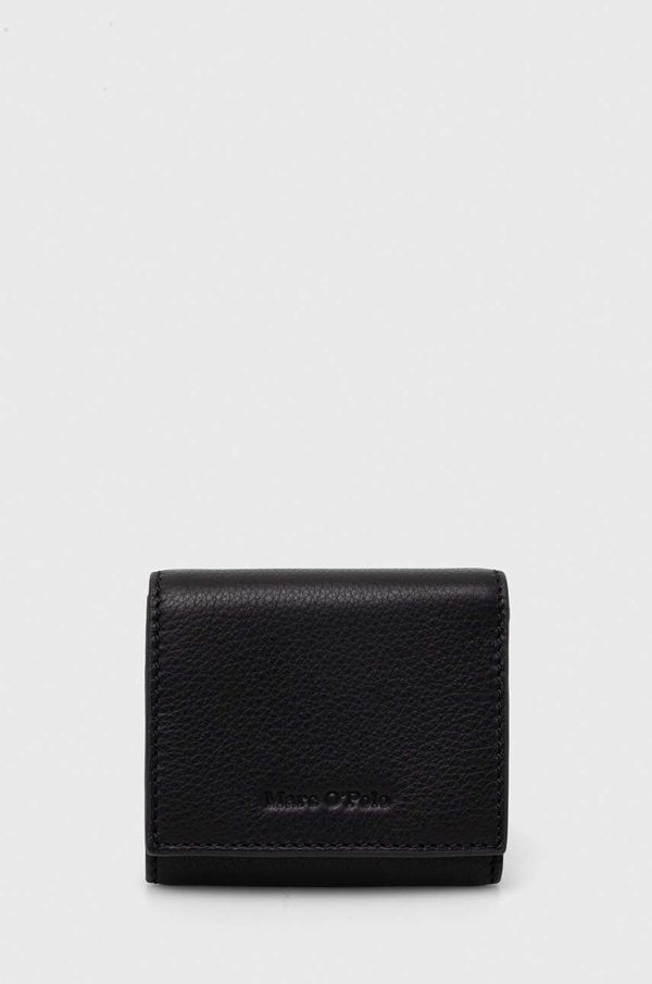 Marc O'Polo Usnjena denarnica Marc O'Polo ženski, črna barva