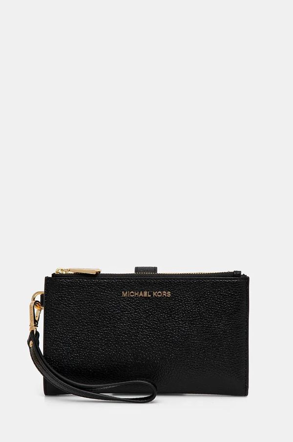 MICHAEL Michael Kors Usnjena denarnica MICHAEL Michael Kors ženska, črna barva, 32T7GAFW4L