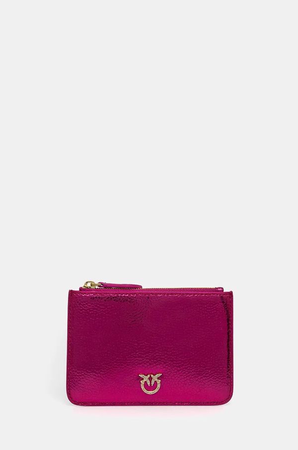 Pinko Usnjena denarnica Pinko ženska, roza barva, 102857 A204