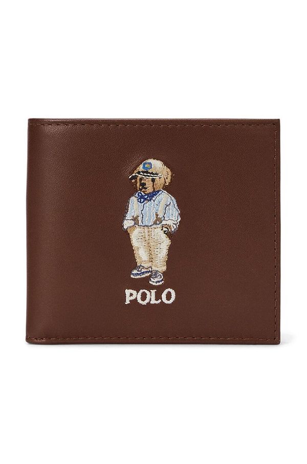 Polo Ralph Lauren Usnjena denarnica Polo Ralph Lauren moška, rjava barva, 405952090