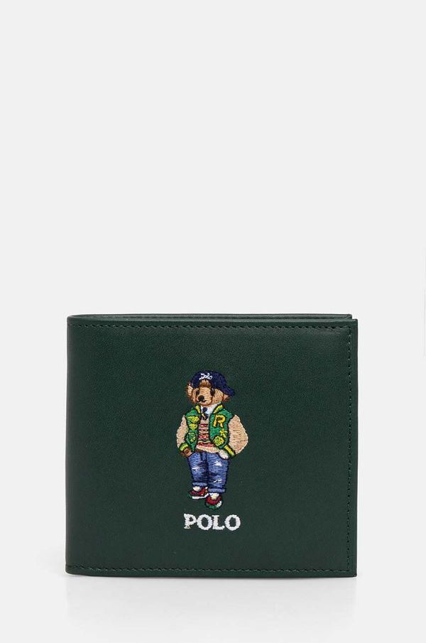 Polo Ralph Lauren Usnjena denarnica Polo Ralph Lauren moška, zelena barva, 405952104