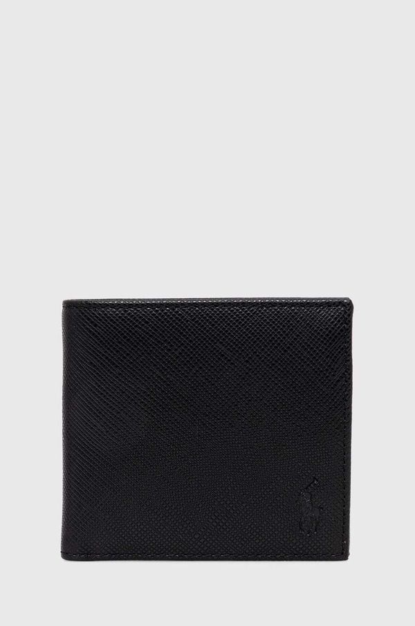 Polo Ralph Lauren Usnjena denarnica Polo Ralph Lauren moški, črna barva