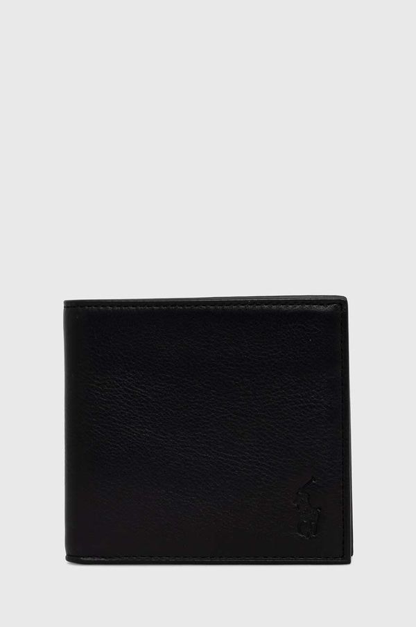 Polo Ralph Lauren Usnjena denarnica Polo Ralph Lauren moški, črna barva
