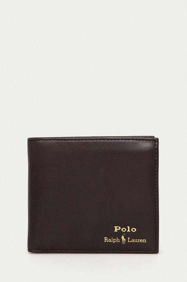 Polo Ralph Lauren Usnjena denarnica Polo Ralph Lauren moški, rjava barva