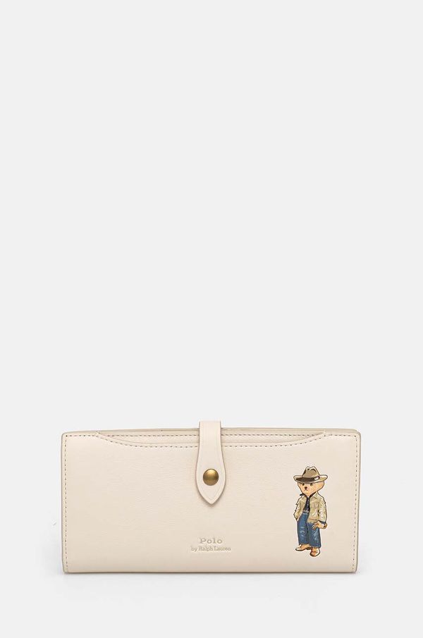 Polo Ralph Lauren Usnjena denarnica Polo Ralph Lauren ženska, bež barva, 427943236