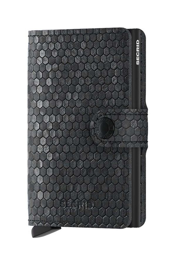 Secrid Usnjena denarnica Secrid Miniwallet Hexagon Black črna barva