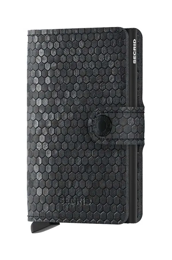 Secrid Usnjena denarnica Secrid Miniwallet Hexagon Black