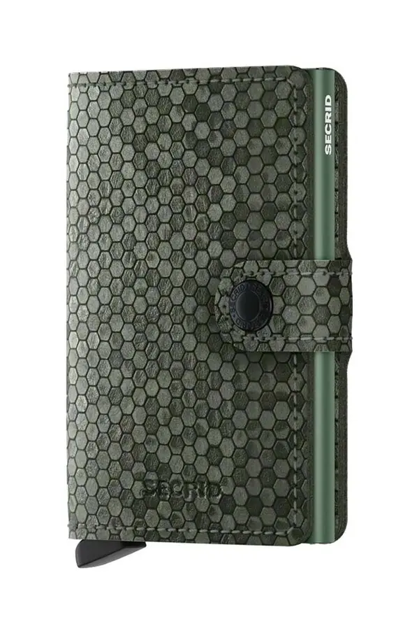 Secrid Usnjena denarnica Secrid Miniwallet Hexagon Green