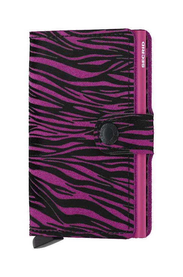 Secrid Usnjena denarnica Secrid Miniwallet Zebra Fuchsia roza barva