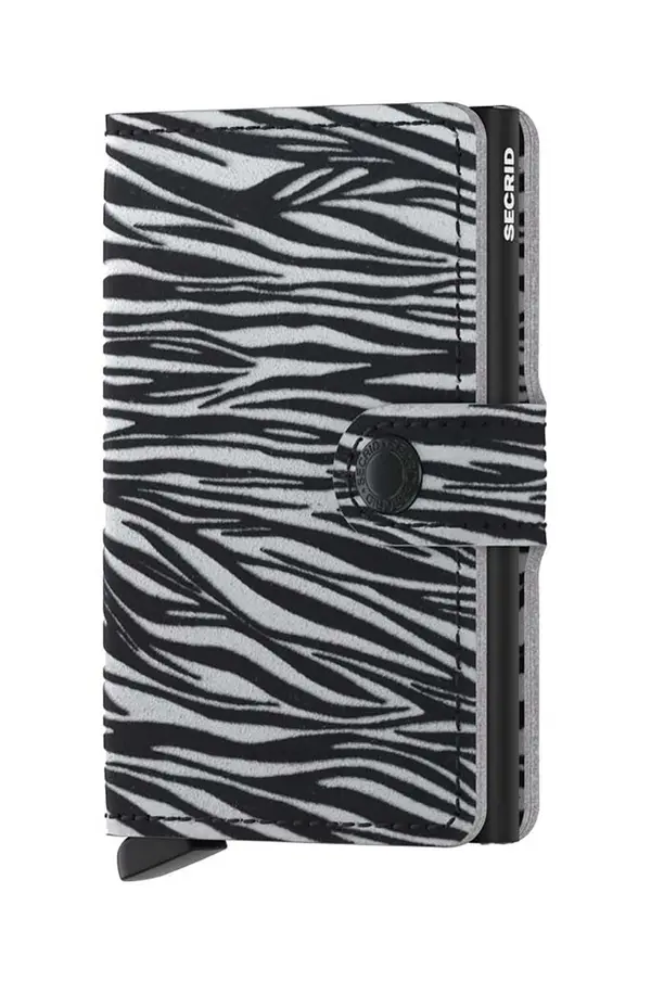 Secrid Usnjena denarnica Secrid Miniwallet Zebra Light Grey