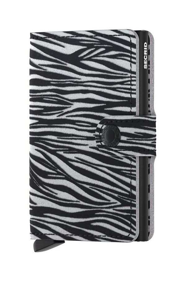 Secrid Usnjena denarnica Secrid Miniwallet Zebra Light Grey siva barva