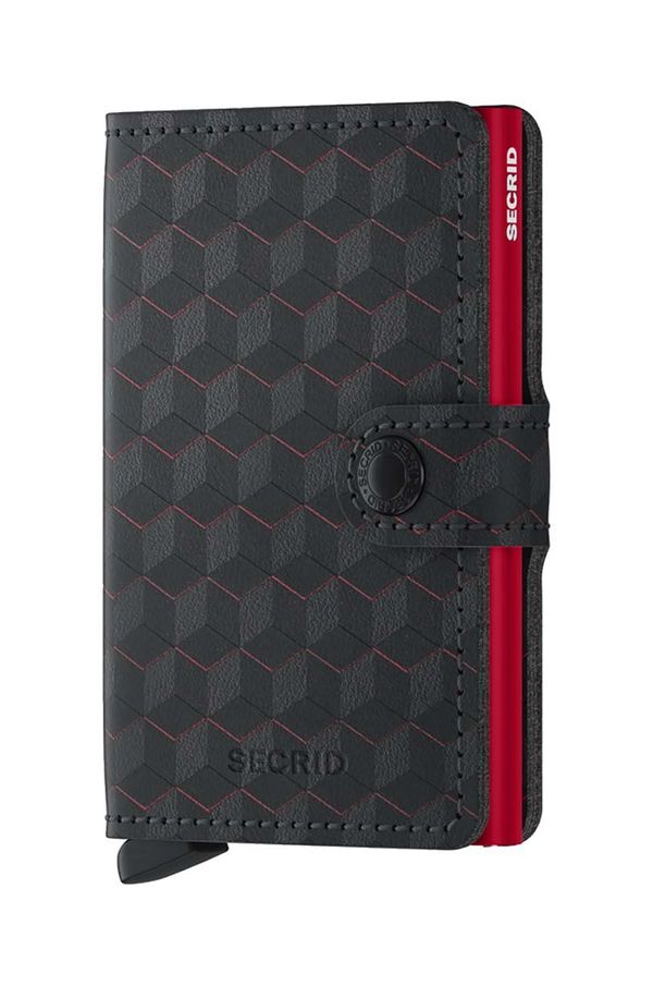 Secrid Usnjena denarnica Secrid Optical Black-Red črna barva
