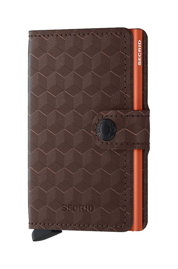 Secrid Usnjena denarnica Secrid Optical Brown-Orange rjava barva