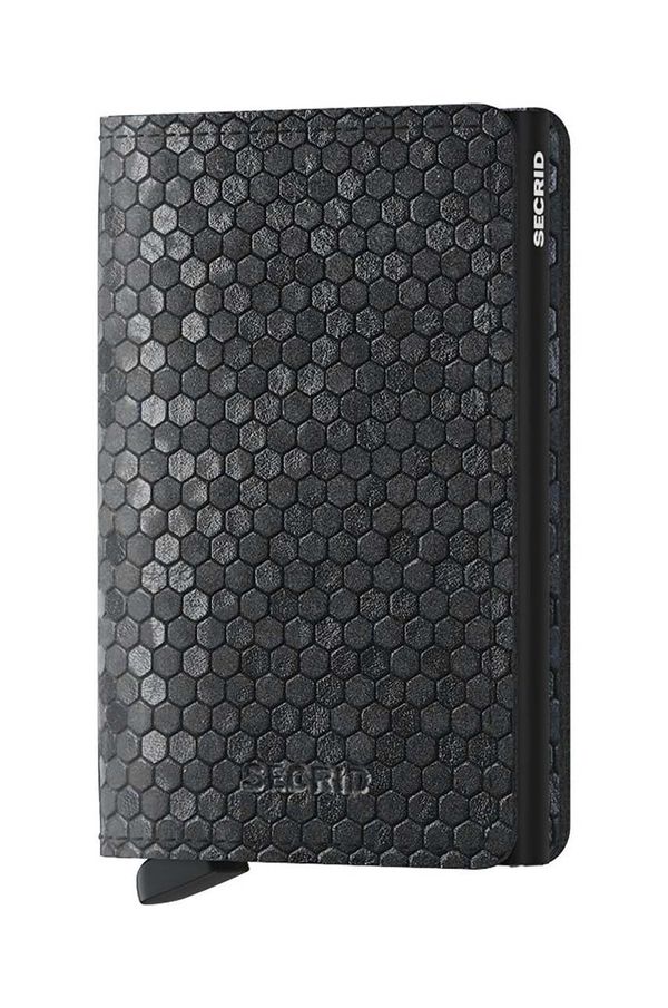 Secrid Usnjena denarnica Secrid Slimwallet Hexagon Black črna barva
