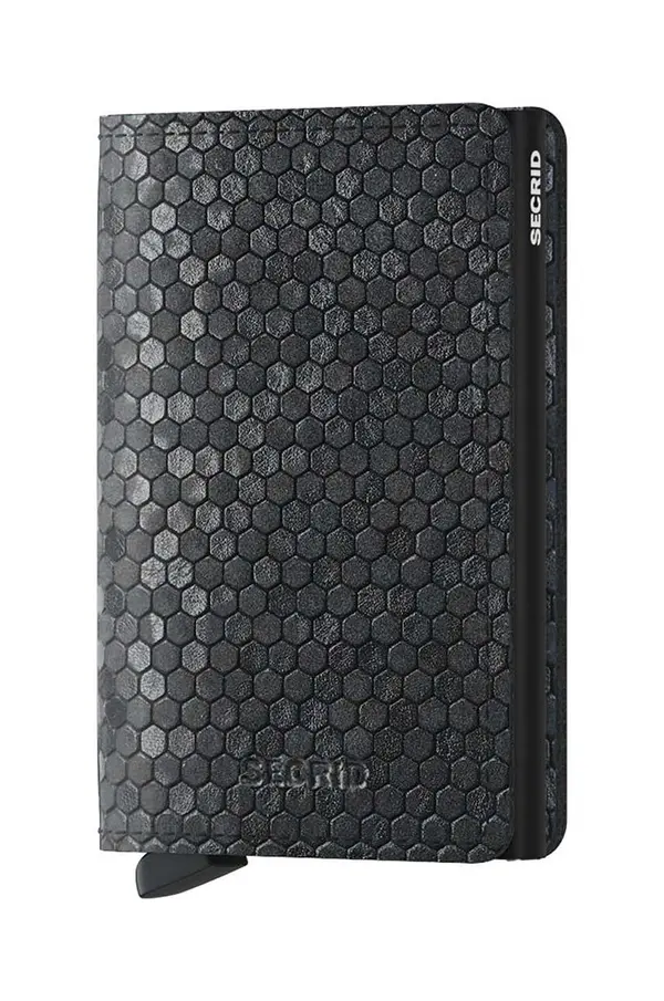 Secrid Usnjena denarnica Secrid Slimwallet Hexagon Black