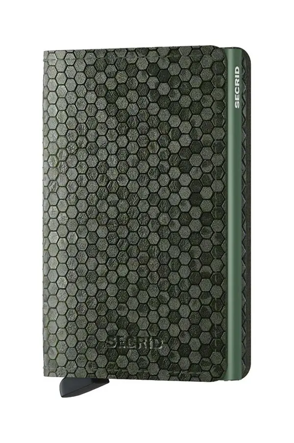 Secrid Usnjena denarnica Secrid Slimwallet Hexagon Green