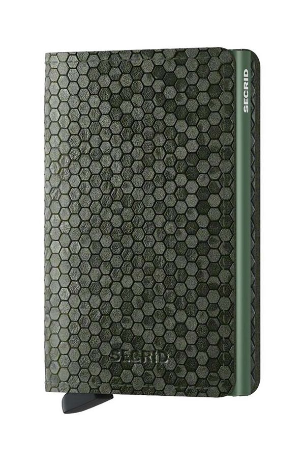 Secrid Usnjena denarnica Secrid Slimwallet Hexagon Green zelena barva